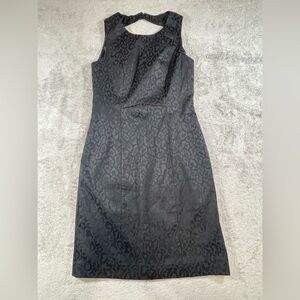 H&M black leopard print jacquard dress NWT